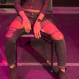 Faded Black Mid-Waisted Jeans